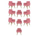 Ver imagem 1 de Kit 10 Poltronas Decorativa Recepção Rosa