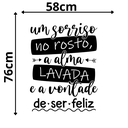 Ver imagem 2 de Adesivo de Parede Frase Um Sorriso no Rosto a Alma Lavada e a Vontade de Ser Feliz