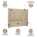 Ver imagem 3 de Cabeceira Casal Cama Box 140cm Louise S06 Linho Dourado - Mpozenato