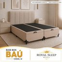 Ver imagem 6 de Cama Box com Baú Casal Bipartido Sintético Pneumático Tecido Bege Royal Sleep
