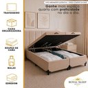 Ver imagem 5 de Cama Box com Baú Casal Bipartido Sintético Pneumático Tecido Bege Royal Sleep