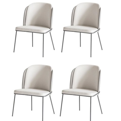 Kit 4 Cadeiras Tay para Sala de Jantar ou Área Gourmet-tecido Costas Linho 60-frente Linho 22 Gat Ma
