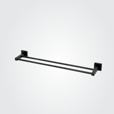 Porta Toalha Perflex Duplo Quadra Preto Fosco 12121224