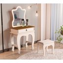 Ver imagem 5 de Penteadeira Infantil Laila Premium com Banqueta Pérola Nature