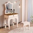 Ver imagem 1 de Penteadeira Infantil Laila Premium com Banqueta Pérola Nature