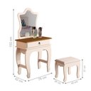 Ver imagem 3 de Penteadeira Infantil Laila Premium com Banqueta Pérola Nature