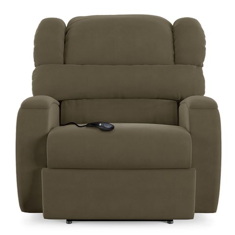 Poltrona do Papai Sala de Cinema Reclinável Kylie Controle Power Elétrico Veludo Capuccino G23 Gran