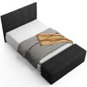 Ver imagem 3 de Kit Cabeceira Cama Box King 195cm com Calçadeira Roma W01 Linho Chumbo - Lyam Lyam Decor
