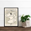 Ver imagem 1 de Quadro Decorativo Minimalista Mulher - Klimt 33x24cm - com Vidro:moldura Preta