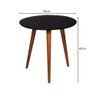 Jogo de Mesa Classic Redonda para Sala Pés em Madeira Preto - 3