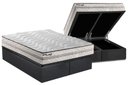 Ver imagem 1 de Cama Box Baú Casal: Colchão Espuma Paropas D33 Pasquale Plus Euro Pillow + Base CRC Suede Grey(