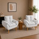 Ver imagem 1 de Kit 2 Poltronas Decorativa Estofada Sala Quarto Escritório Opala Madeira