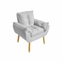 Ver imagem 3 de Kit 2 Poltronas Decorativa Estofada Sala Quarto Escritório Opala Madeira