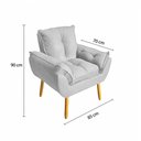 Ver imagem 7 de Kit 2 Poltronas Decorativa Estofada Sala Quarto Escritório Opala Madeira