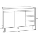 Ver imagem 3 de Balcão Tesser para Cozinha 2 Portas 3 Gavetas S/ Tampo Branco - Bela Móveis