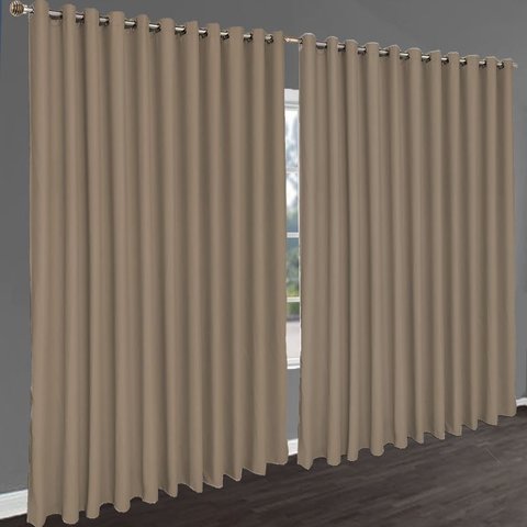 cortina para apartamento janela 2,80 x 1,50 Turin bege