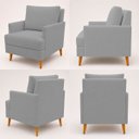 Ver imagem 2 de Kit 2 Poltronas Decorativas Serena para Sala Recepção Escritório Bouclé Premium Luxo Contemporâneas