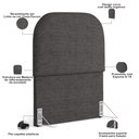 Ver imagem 5 de Cabeceira Cama Box 100cm Lanna com Puff Recamier Doha W01 Linho Cinza Escuro - Lyam Decor