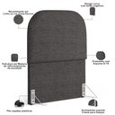 Ver mais imagens de Cabeceira Cama Box 100cm Lanna com Puff Recamier Doha W01 Linho Cinza Escuro - Lyam Decor