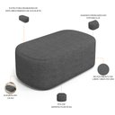 Ver imagem 6 de Cabeceira Cama Box 100cm Lanna com Puff Recamier Doha W01 Linho Cinza Escuro - Lyam Decor