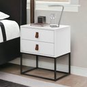 Ver imagem 1 de Mesa de Cabeceira Unic 45 Moderna Corrediças Telecóspicas:branco/preto