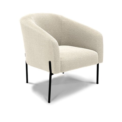 Poltrona Decorativa Pé de Ferro Preto Stella Bouclê D03 - D'rossi