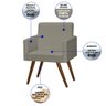 Kit 2 Poltronas Cadeira Decorativa Cyti Estofada - Tecido Veludo Camurça - 2