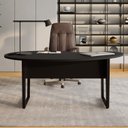 Ver imagem 1 de Mesa Escrivaninha Orgânica em MDP 175x92cm com Pés de Metal Corporate F5 Preto