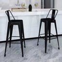 Ver imagem 7 de Kit com 3 Banquetas Alta com Encosto Design Tolix Iron Aço Carbono Preta