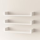 Ver imagem 3 de Kit 03 Prateleiras U 60cm Decoração Porta Livros Sala Branco