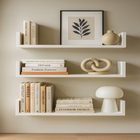 Kit 03 Prateleiras U 60cm Decoração Porta Livros Sala Branco