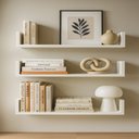 Ver imagem 1 de Kit 03 Prateleiras U 60cm Decoração Porta Livros Sala Branco