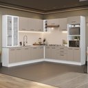 Ver imagem 1 de Armário de Cozinha Completa 549cm Branco/crema Agata Madesa 01 Branco/crema