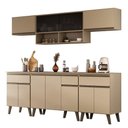 Ver imagem 1 de Armário de Cozinha Completa Atlanta Smart 6 Módulos Amêndoa Móveis Carraro