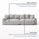 Ver mais imagens de Sofá Cama Modular Orgânico Retrátil 4 Lugares Base Madeira Maciça 290cm Marrocos