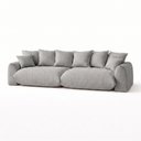 Ver imagem 2 de Sofá Cama Modular Orgânico Retrátil 4 Lugares Base Madeira Maciça 290cm Marrocos