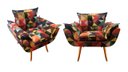 Ver imagem 1 de Kit 2 Poltronas Decorativa Opala Suede Triângulo Pés Madeira Ms Decor