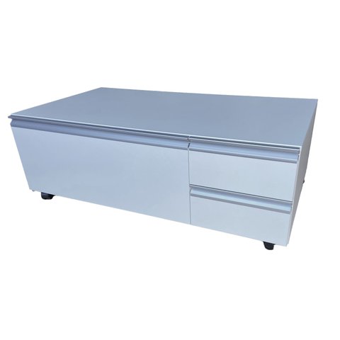 Balcão Gabinete Pia Banheiro Multiuso com Rodízios 110cm:branco