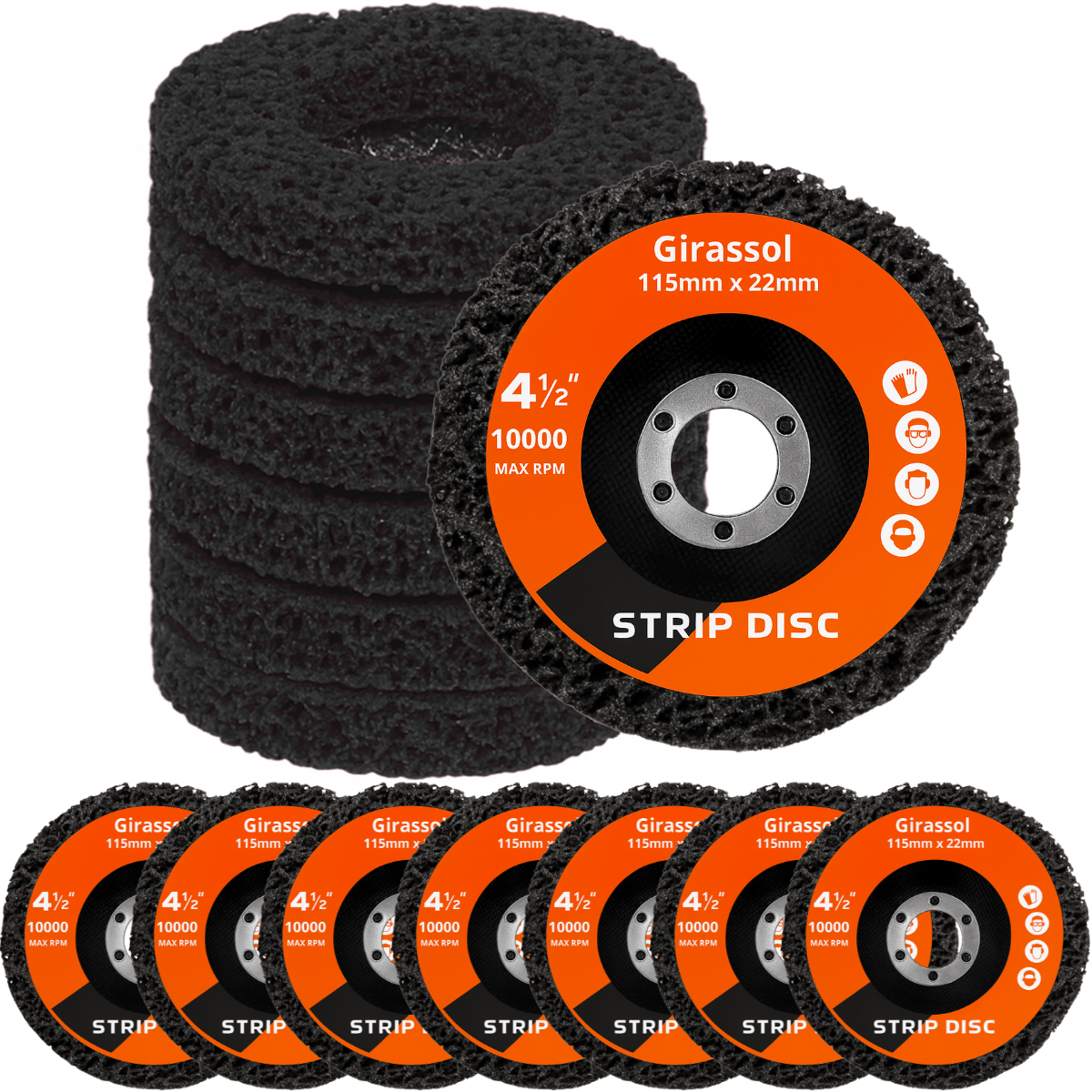 Ver imagem 1 de 7 X Discos Flap Strip 115mm X 22mm 4.1/2" Polidor Removedor Tinta Fundos Vernizes 7xfstrip-115mm-pto