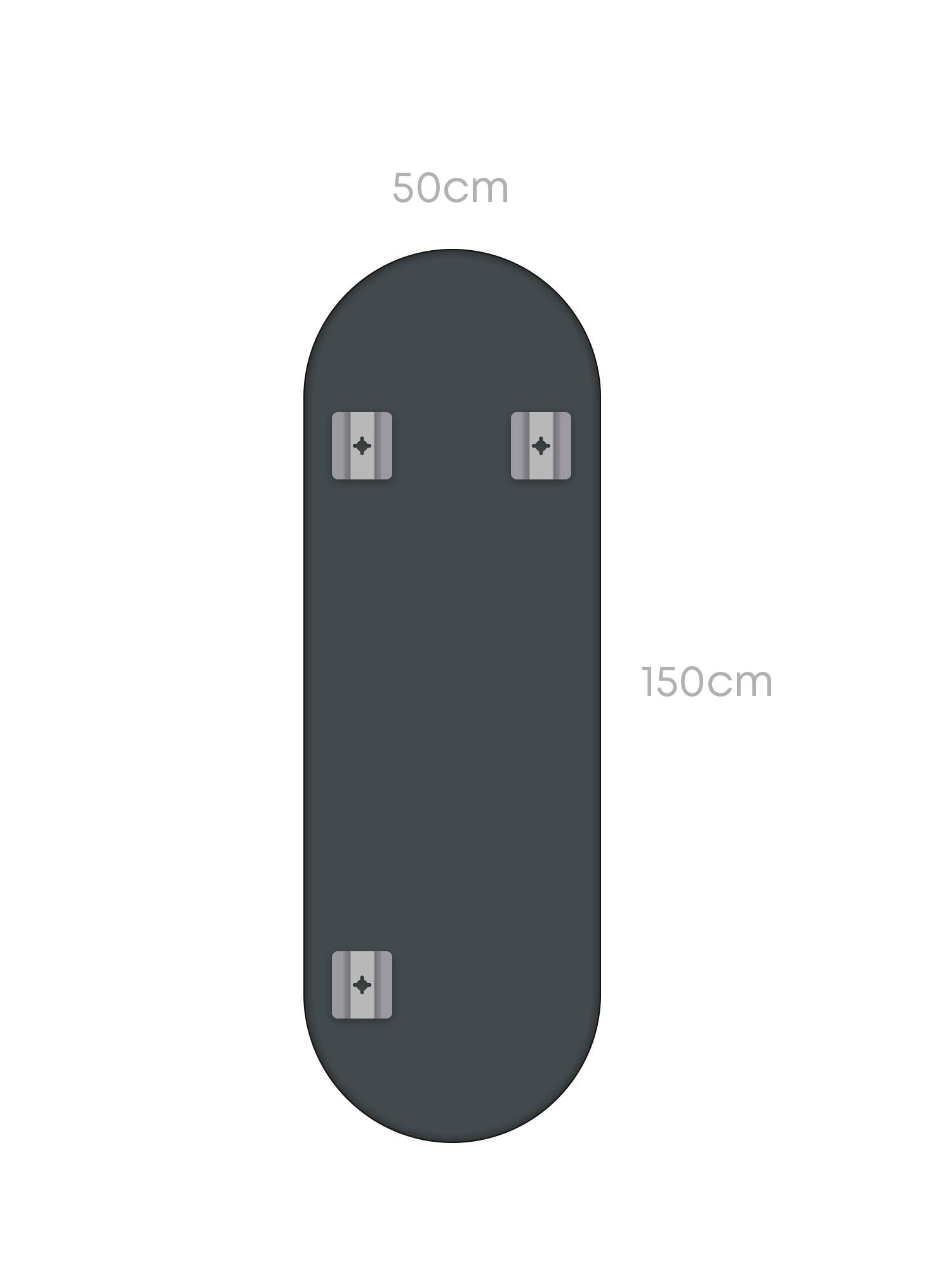 Espelho Cápsula Gigante 150x50 Corpo Inteiro Diferente Preto - 3