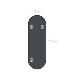 Espelho Cápsula Gigante 150x50 Corpo Inteiro Diferente Preto - 3