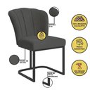 Ver imagem 3 de Kit 2 Cadeiras Poltrona Flor Pés Metal Preto Mesa Quarto Cozinha Cor:cinza