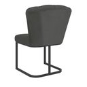 Ver imagem 6 de Kit 2 Cadeiras Poltrona Flor Pés Metal Preto Mesa Quarto Cozinha Cor:cinza