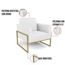 Ver imagem 6 de Poltrona Base Industrial Alta Dourado Marisa Corino Branco D03 - D’Rossi