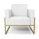 Ver imagem 3 de Poltrona Base Industrial Alta Dourado Marisa Corino Branco D03 - D’Rossi