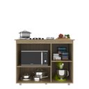 Ver imagem 3 de Balcão para Cooktop 5 Bocas 106cm com 2 Portas e Espaço para Forno Bigger J Carvalho Dourado/Marrom