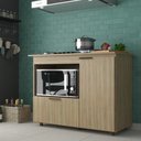 Ver imagem 2 de Balcão para Cooktop 5 Bocas 106cm com 2 Portas e Espaço para Forno Bigger J Carvalho Dourado/Marrom