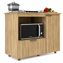 Ver imagem 2 de Balcão Cooktop com Espaço para Forno 106cm 2 Portas Dourado/Marrom - J Carvalho