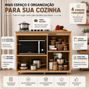 Ver imagem 4 de Balcão Cooktop com Espaço para Forno 106cm 2 Portas Dourado/Marrom - J Carvalho