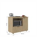 Ver imagem 4 de Balcão para Cooktop 5 Bocas 106cm com 2 Portas e Espaço para Forno Bigger J Carvalho Dourado/Marrom